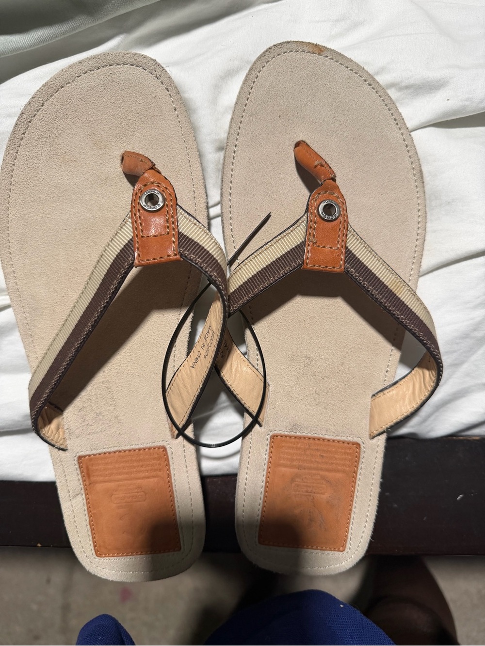 Women Sandals with Brown Leather Trim